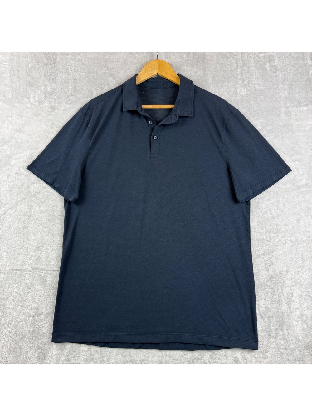 Lululemon Evolution Short-Sleeve Polo Shirt Navy Men L Lightweight Office Summer
